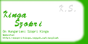 kinga szopri business card